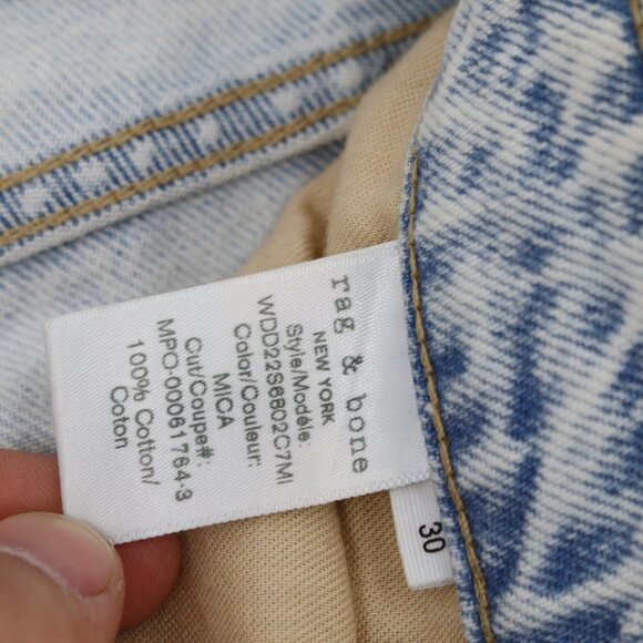 Rag & Bone Jeans Womens 30 Nina High Rise Shorty Cigarette Raw Mica Button Fly - Picture 12 of 13